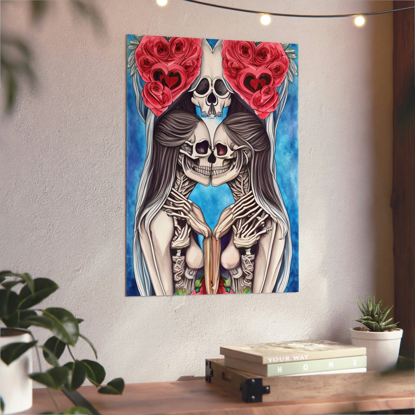 Love Shows No Time Boundaries Skulls, Image By Loewenkind Creations Aluminum Composite Panels