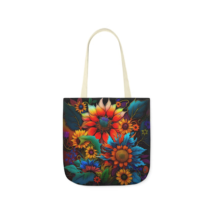 Bold And Beautiful Colorful Flowers Style Two Polyester Canvas Tote Bag (AOP)