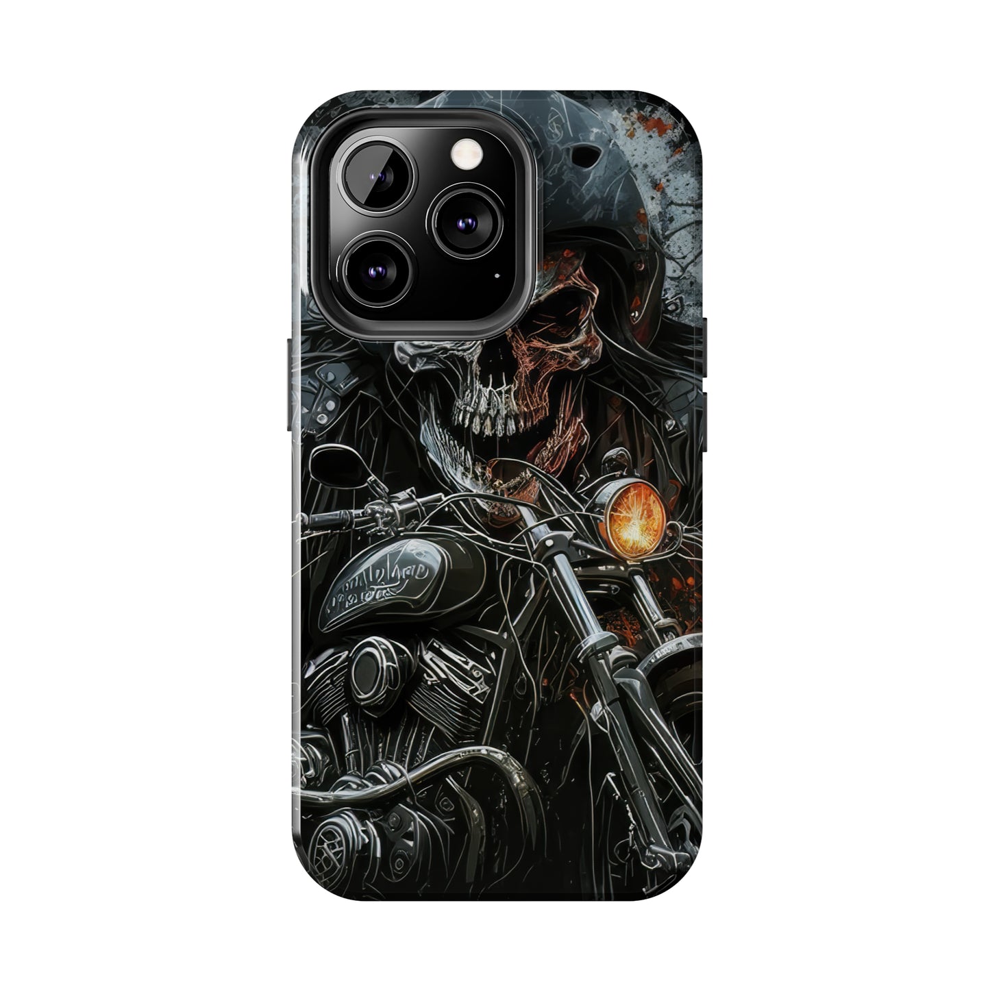 Skull Motorcycle Rider, Ready to Tear Up Road On Beautiful Bike 6 Tough Phone Cases