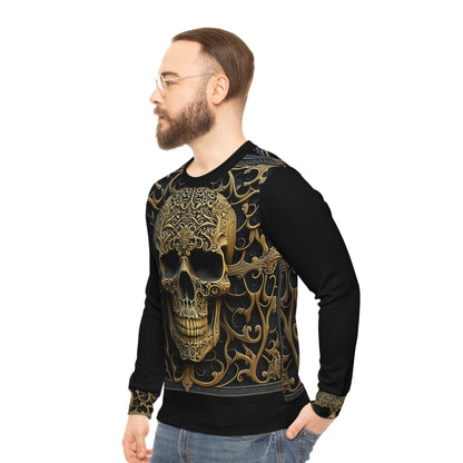 Metallic Chrome Skull and classic Designed Background Style 4 Lightweight Sweatshirt (AOP)