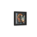 "Bold Mosaic Cat", Framed Mosaic Cat Art Print — Colorful Modern Wall Canvas