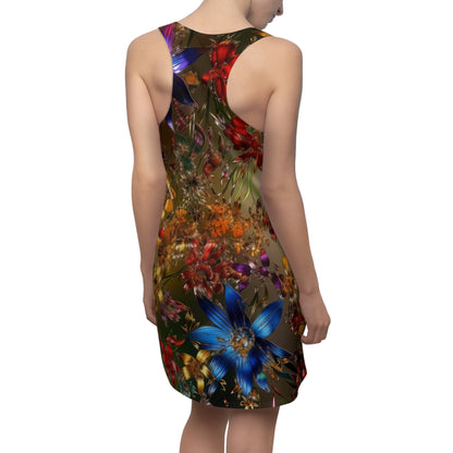 Bold & Beautiful & Metallic Wildflowers, Gorgeous floral Design, Style 1 Women's Cut & Sew Racerback Dress (AOP)