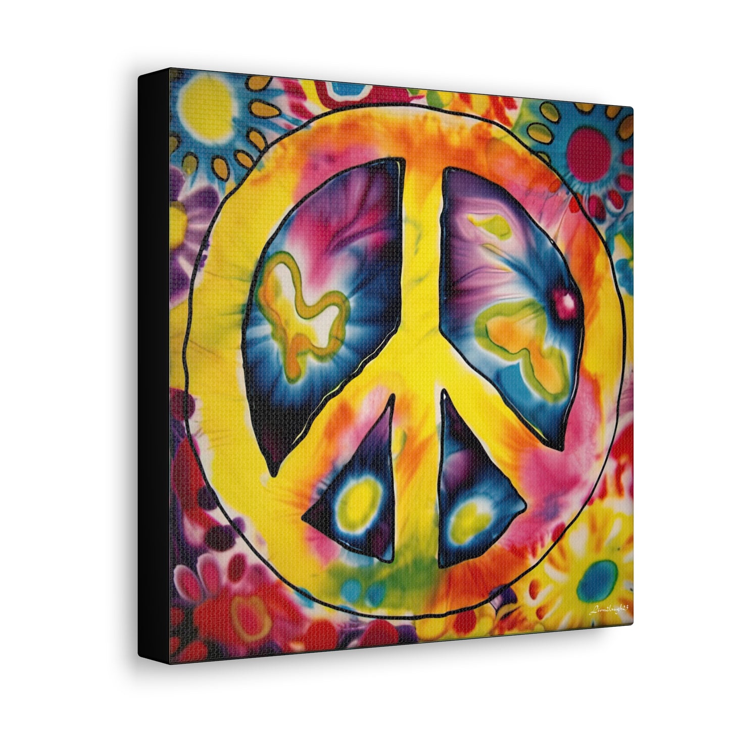 Coolio Tie Dye Hippie Peace Sign 7 Canvas Gallery Wraps