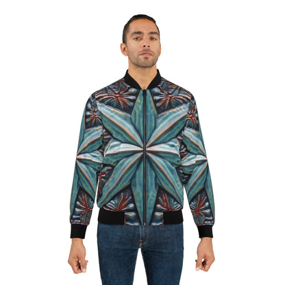 Beautiful Stars Abstract Star Style Blue And Red Men's Bomber Jacket (AOP)