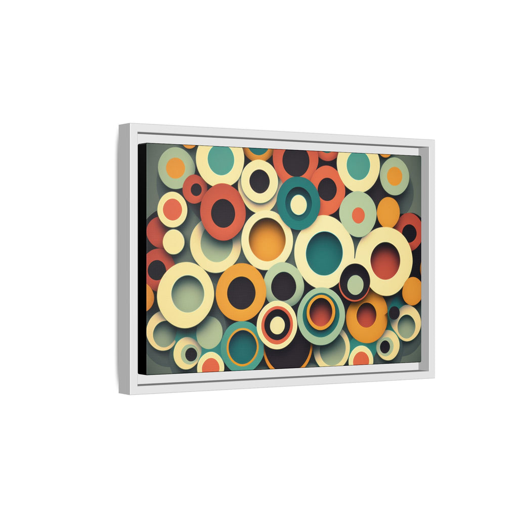 Gathered Circles, Matte Canvas, Framed (Multi-color)