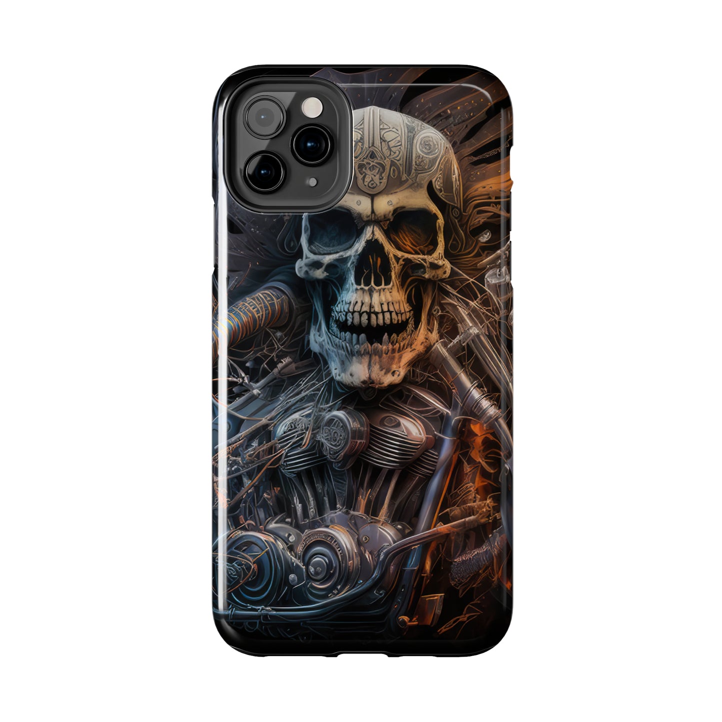 Skull Motorcycle Rider, Ready to Tear Up Road On Beautiful Bike 8 Tough Phone Cases