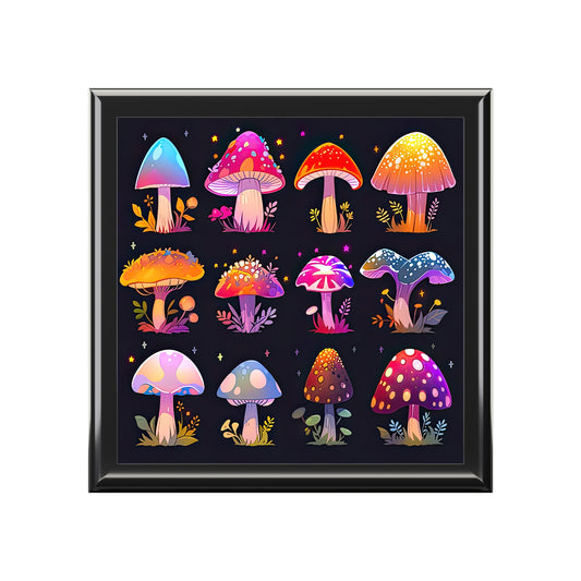 Gorgeous Colorful Mushrooms Jewelry Box