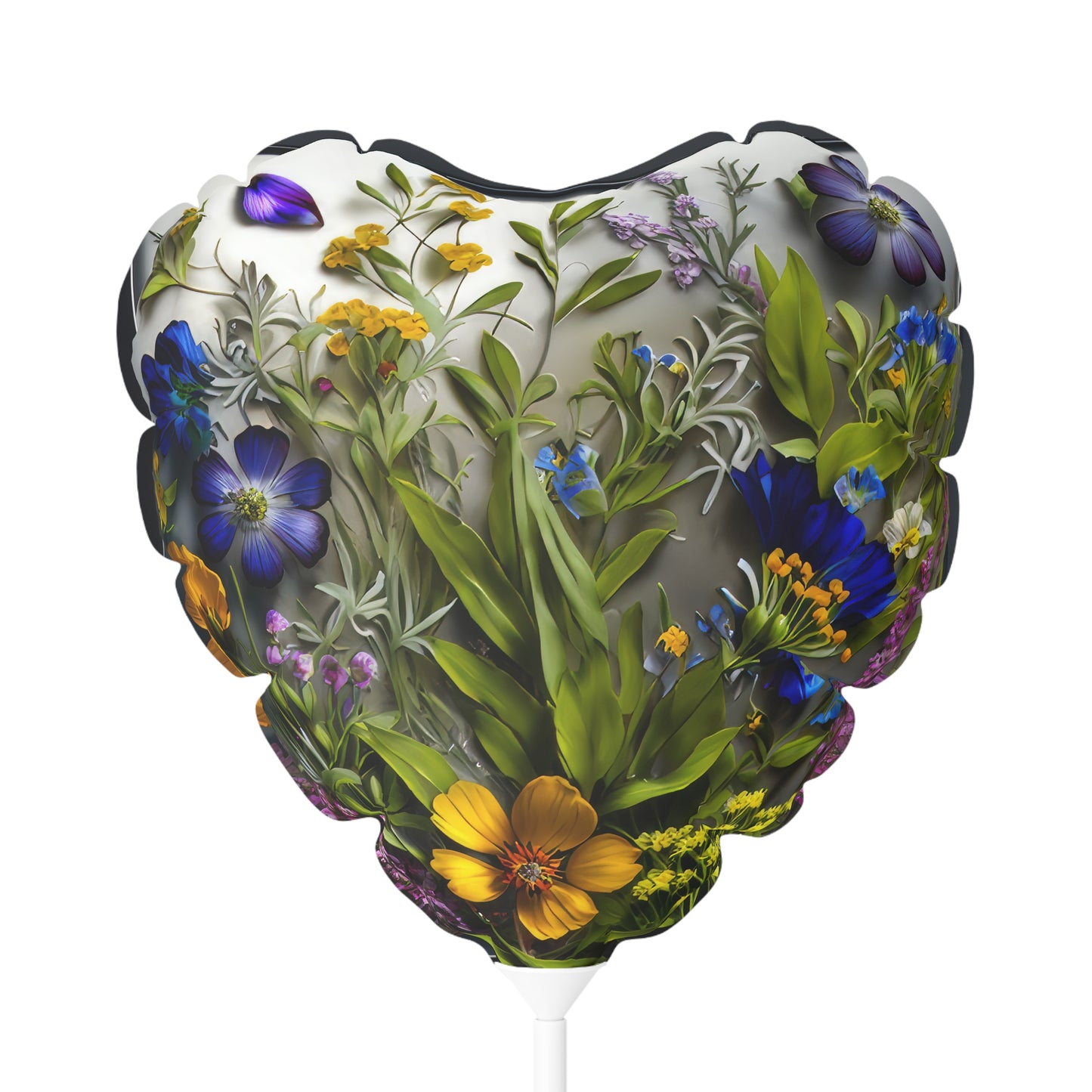 Bold & Beautiful & Metallic Wildflowers, Gorgeous floral Design, Style 4 Balloon (Round and Heart-shaped), 11"