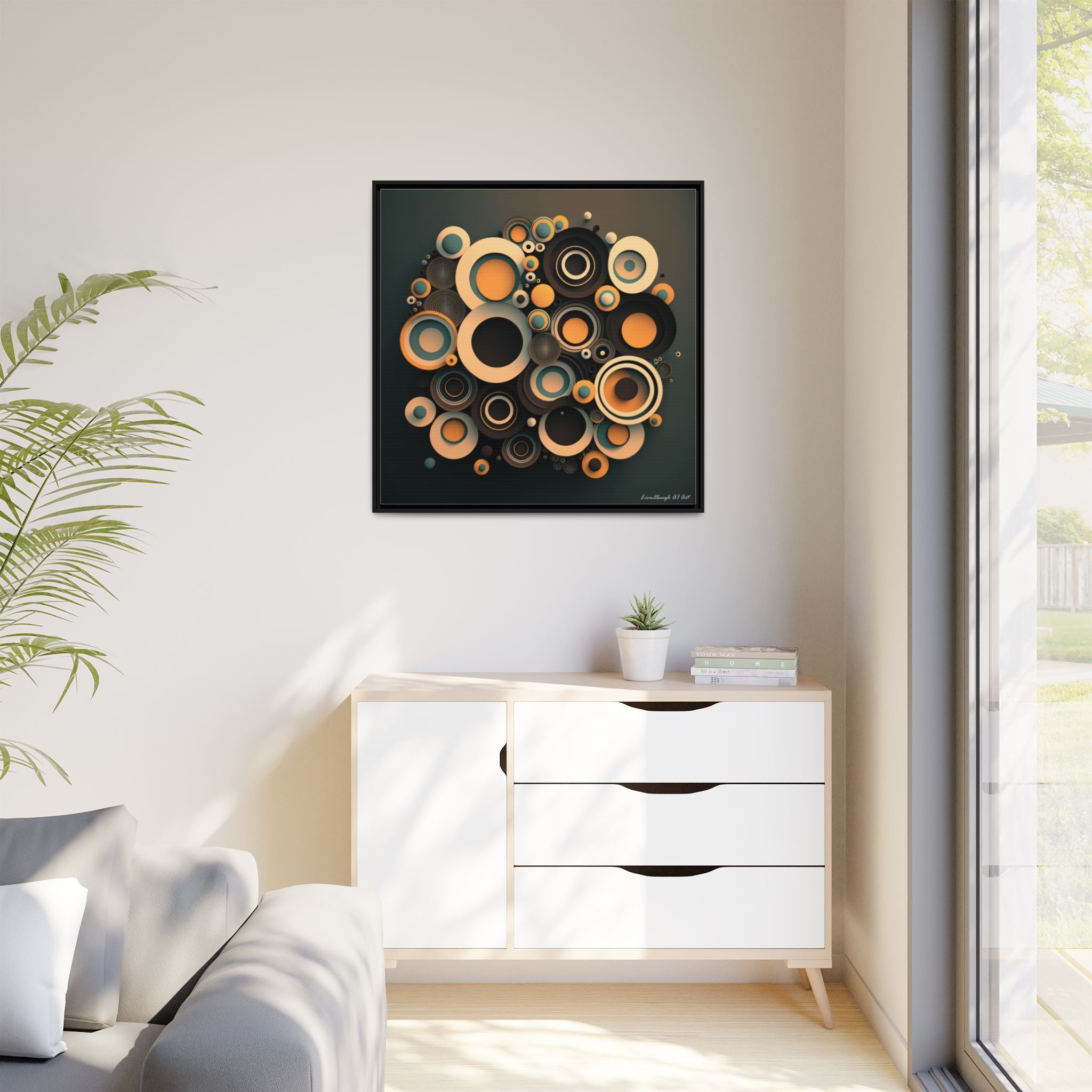 Concentric Harmony, Art Print — Colorful Modern Wall Canvas