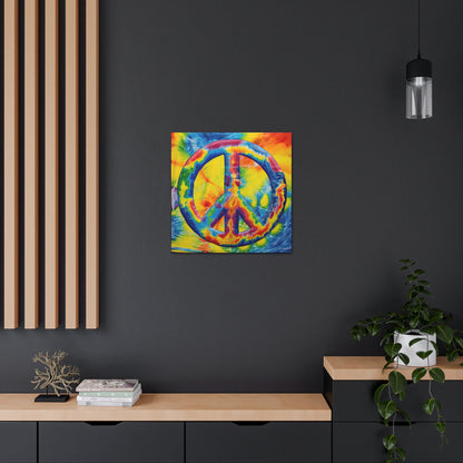 Coolio Tie Dye Hippie Peace Sign 4 Canvas Gallery Wraps