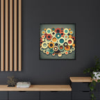 Gathered Circles, Matte Canvas, Framed (Multi-color)