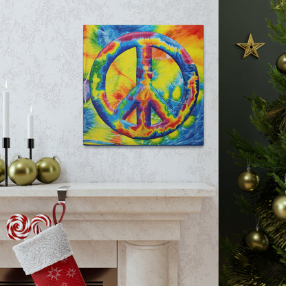 Coolio Tie Dye Hippie Peace Sign 4 Canvas Gallery Wraps