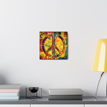 Coolio Tie Dye Hippie Peace Sign Canvas Gallery Wraps