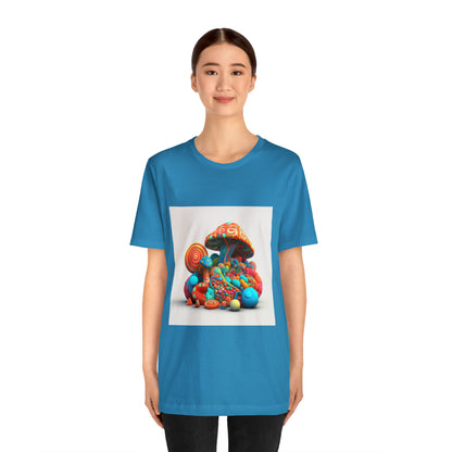 Hippie Mushroom Color Candy Style Design Style 1Unisex Jersey Short Sleeve Tee