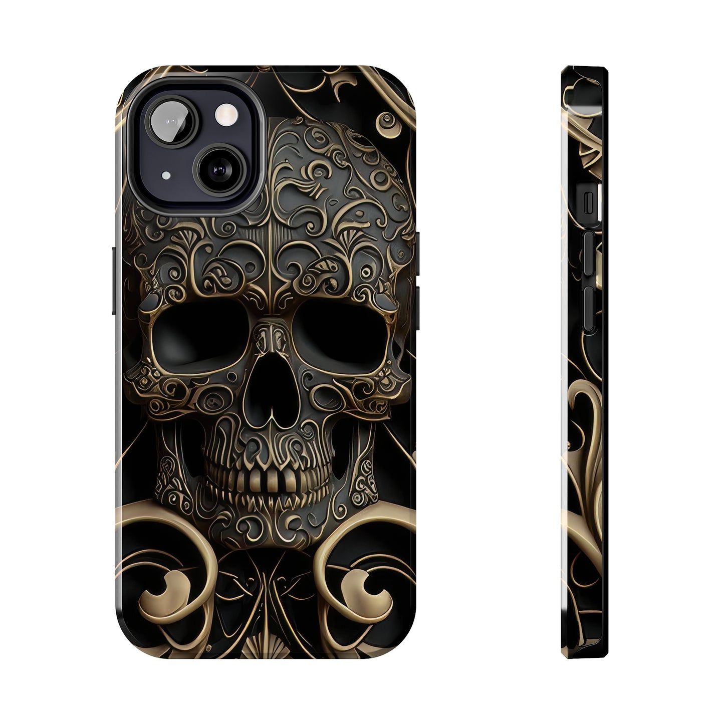 Metallic Chrome Skulls and classic Designed 2 Tough Phone Cases