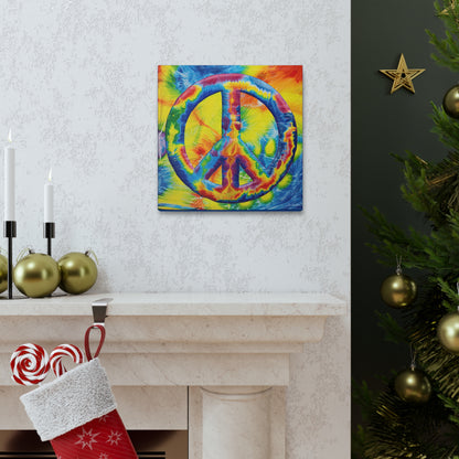 Coolio Tie Dye Hippie Peace Sign 4 Canvas Gallery Wraps