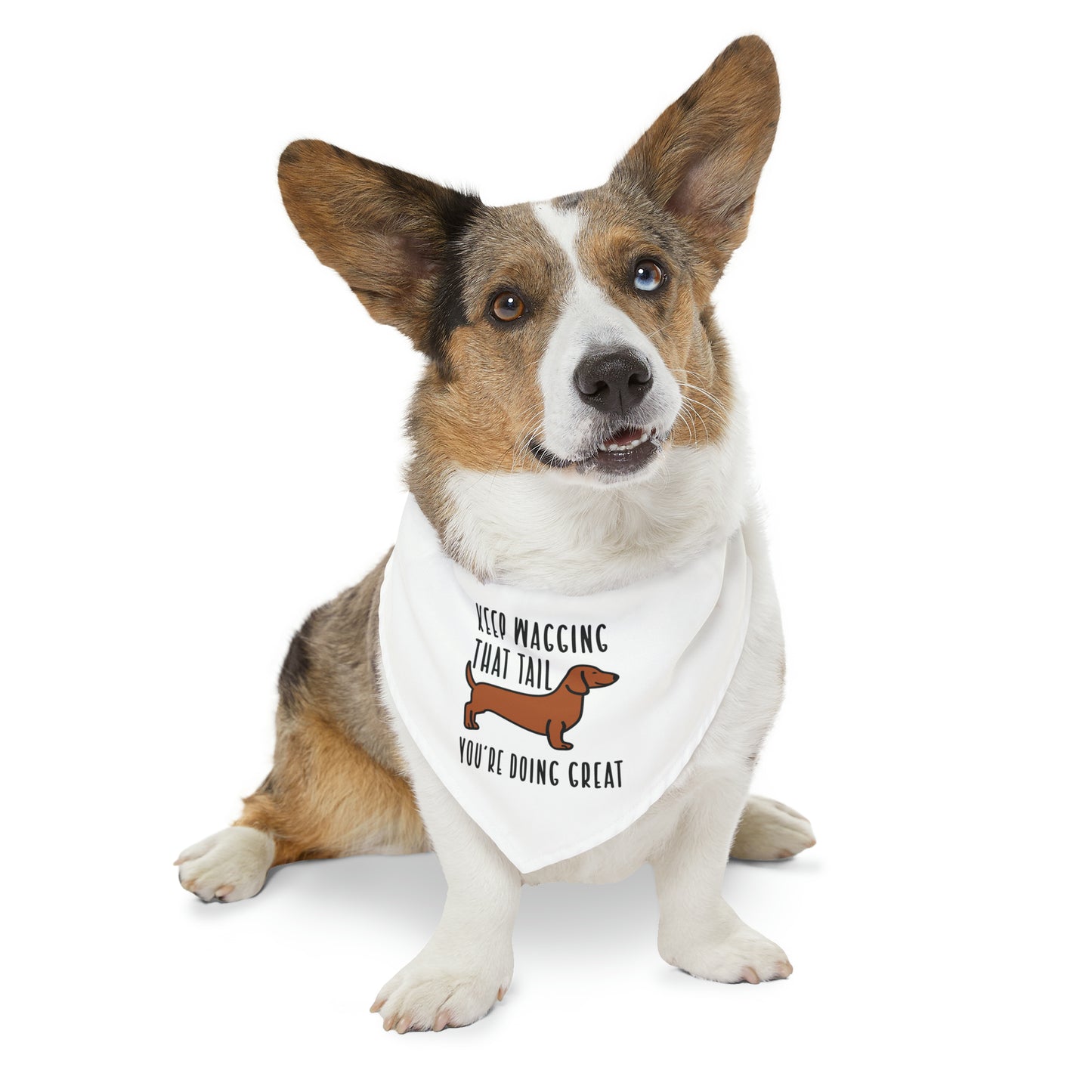 Keep Wagging That Tale, You Are Doing Great, Dog Lovers, By Art Designs Dog Pet Bandana Collar