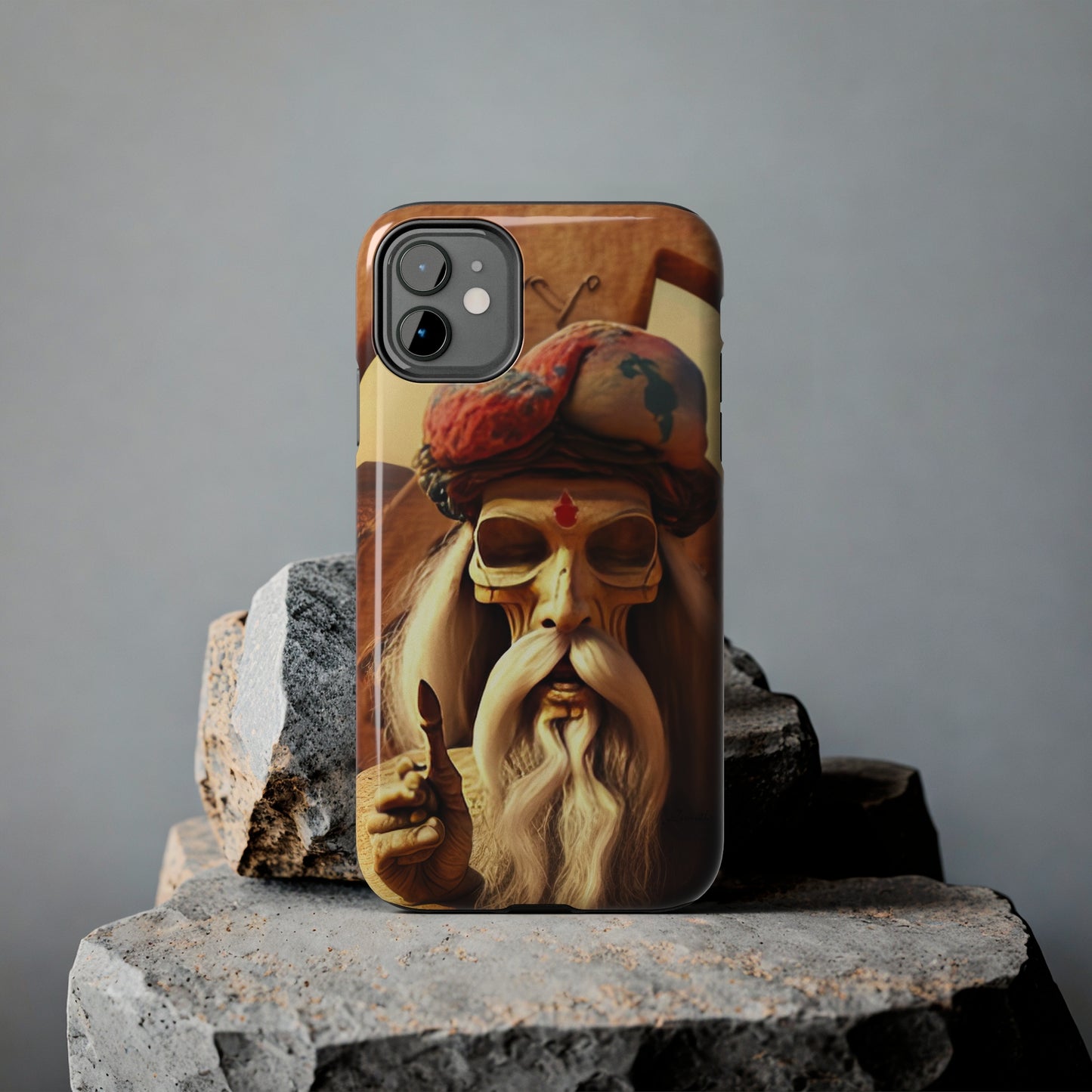 Wise Man In Dessert With Beard And Peace Sign Tough Phone Cases