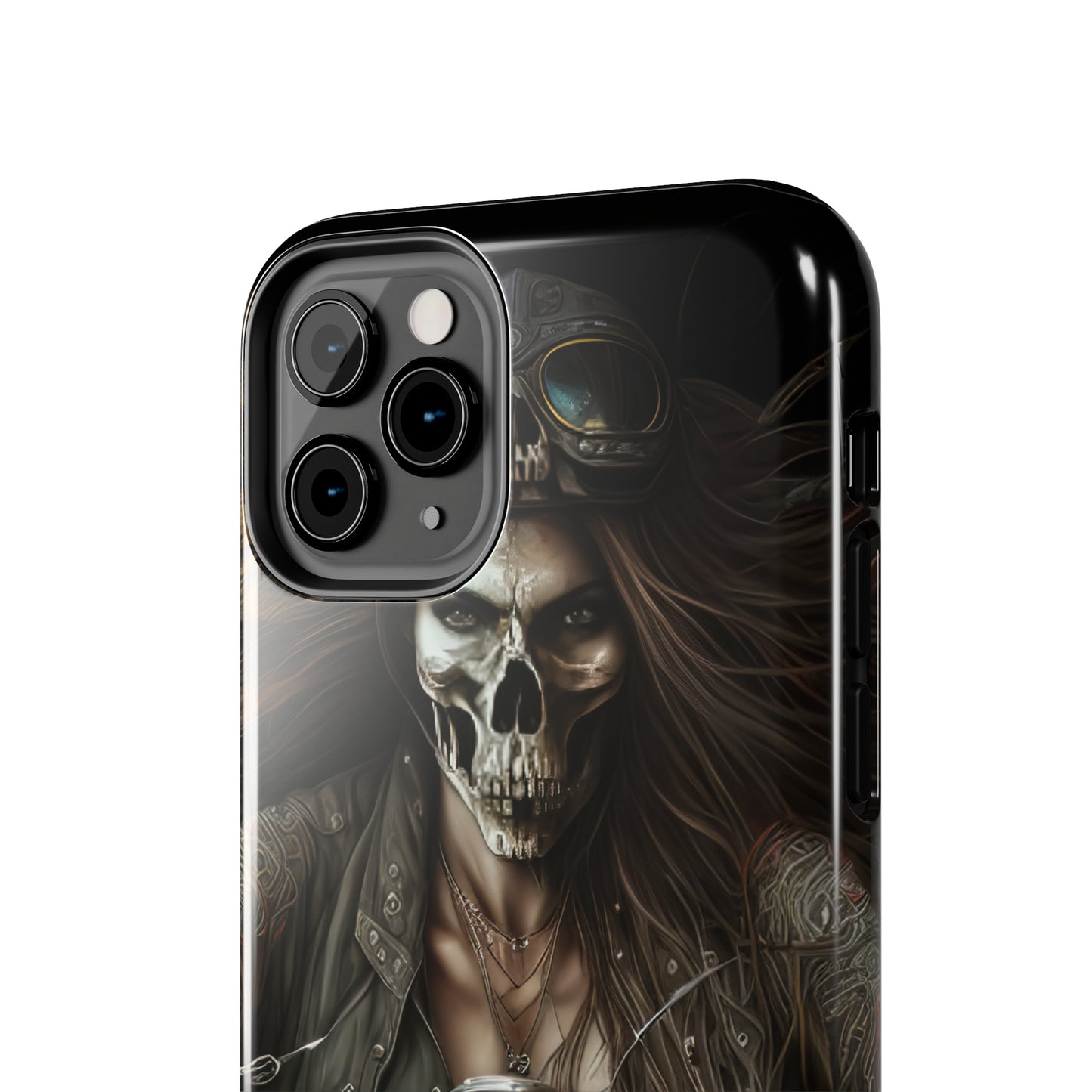 Skull Motorcycle Rider, Ready to Tear Up Road On Beautiful Bike 10 Tough Phone Cases