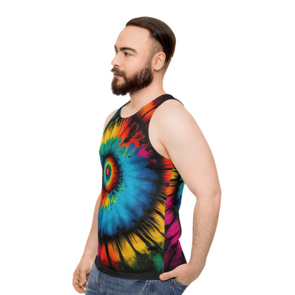 Bold And Beautiful Tie Dye Style Four Unisex Tank Top (AOP)