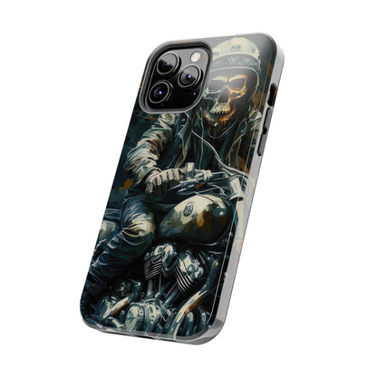 Skull Motorcycle Rider, Ready to Tear Up Road On Beautiful Bike Tough Phone Cases