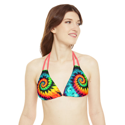 Bold And Beautiful Tie Dye Style One A, Four Strappy Bikini Set (AOP)