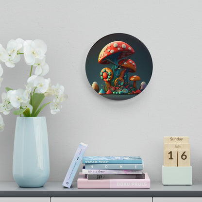 Hippie Mushroom Color Candy Style Design Style 4 Acrylic Wall Clock