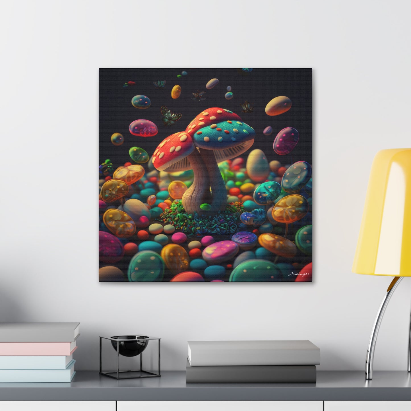 Beautiful Mushroom Luminating Colorful Bliss Canvas Gallery Wraps