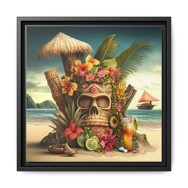Tiki Dreams by the Shore, Art Print — Colorful Modern Wall Canvas