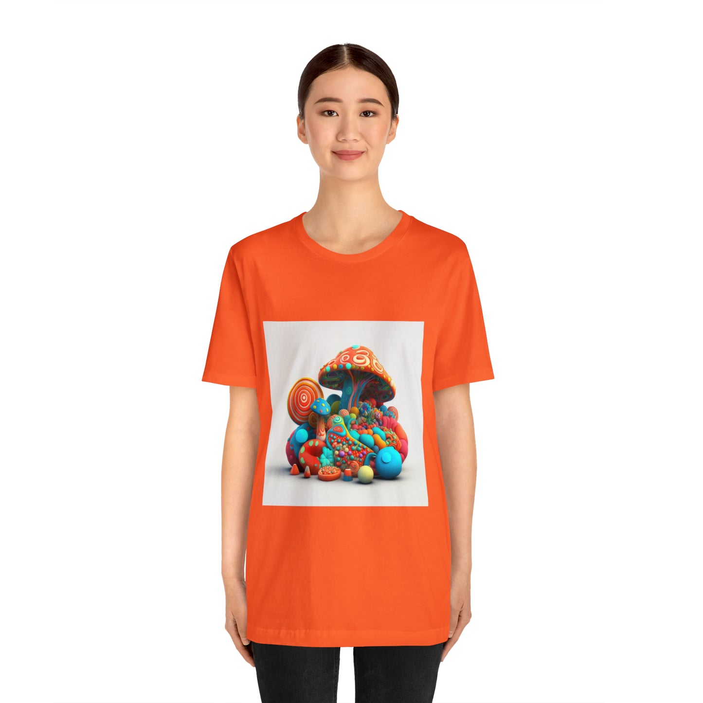 Hippie Mushroom Color Candy Style Design Style 1Unisex Jersey Short Sleeve Tee