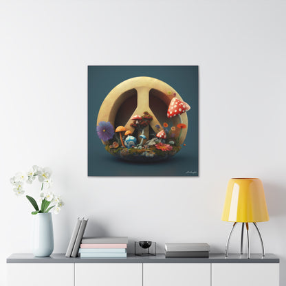 Beautiful Forest Round Peace Sign 3 Canvas Gallery Wraps