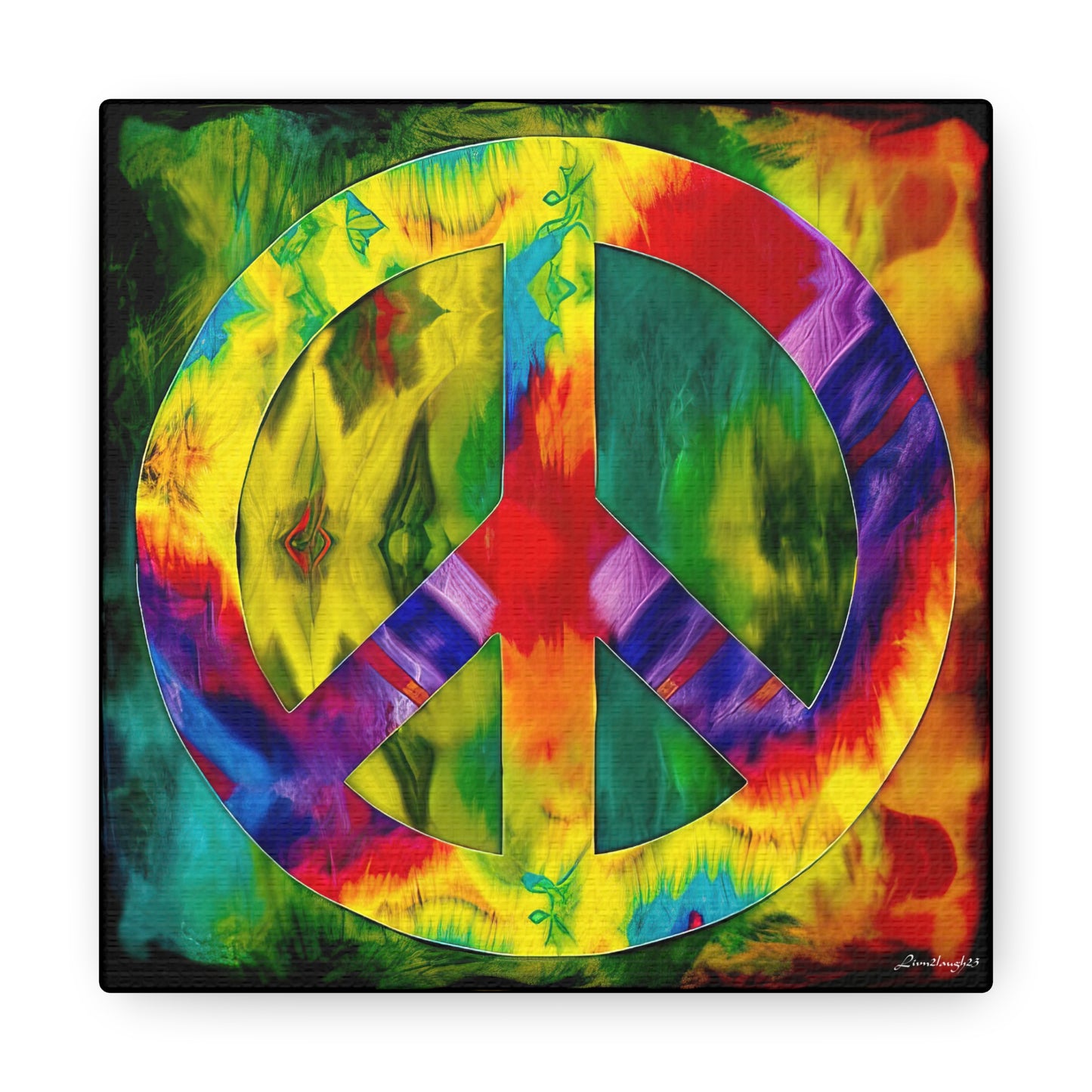 Coolio Tie Dye Hippie Peace Sign 9 Canvas Gallery Wraps