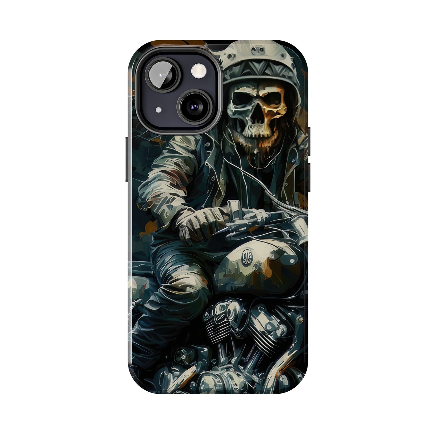 Skull Motorcycle Rider, Ready to Tear Up Road On Beautiful Bike Tough Phone Cases