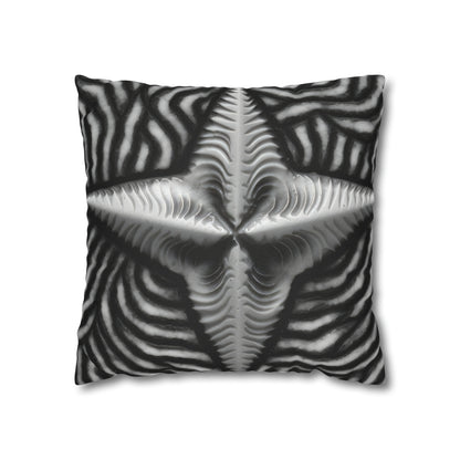 Beautiful Stars Abstract Star Style Black And White Spun Polyester Square Pillow Case