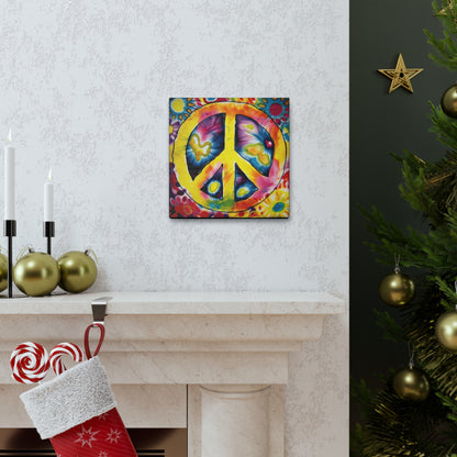 Coolio Tie Dye Hippie Peace Sign 7 Canvas Gallery Wraps