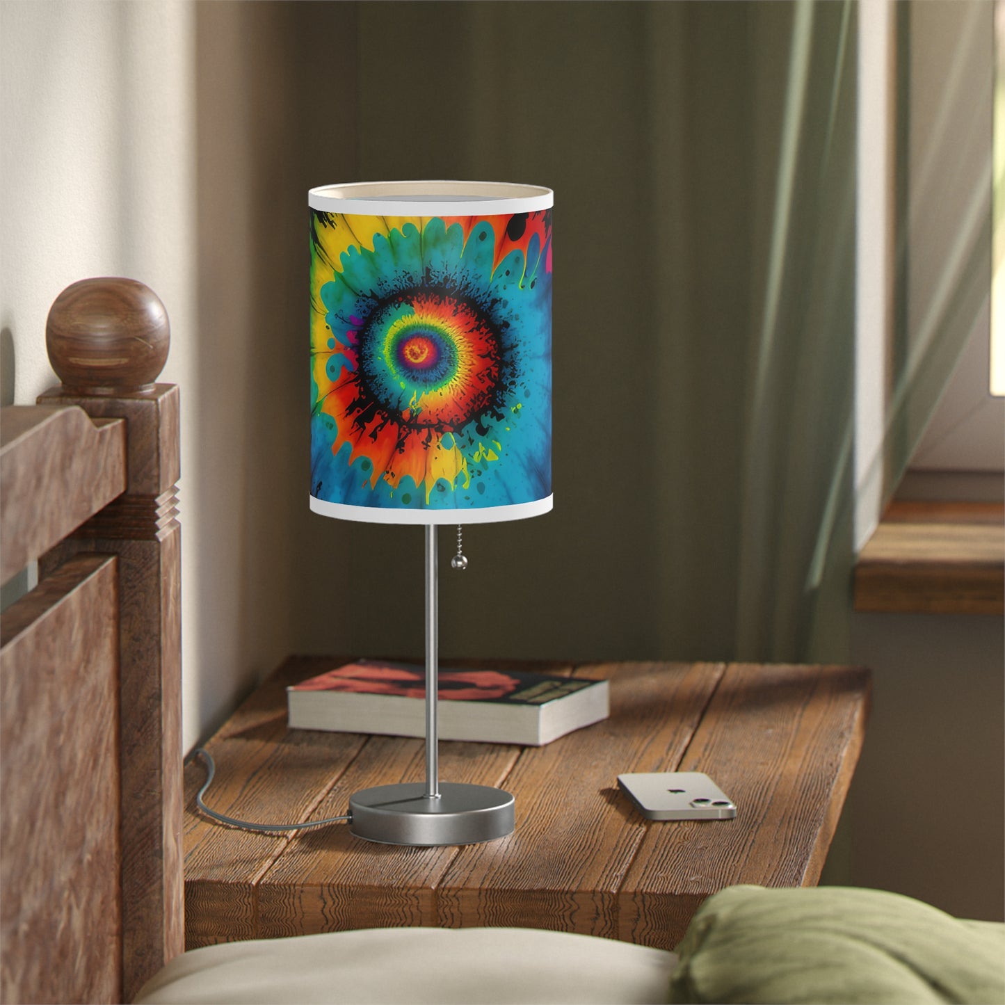 Bold And Beautiful Tie Dye Style 4 Lamp on a Stand, US|CA plug