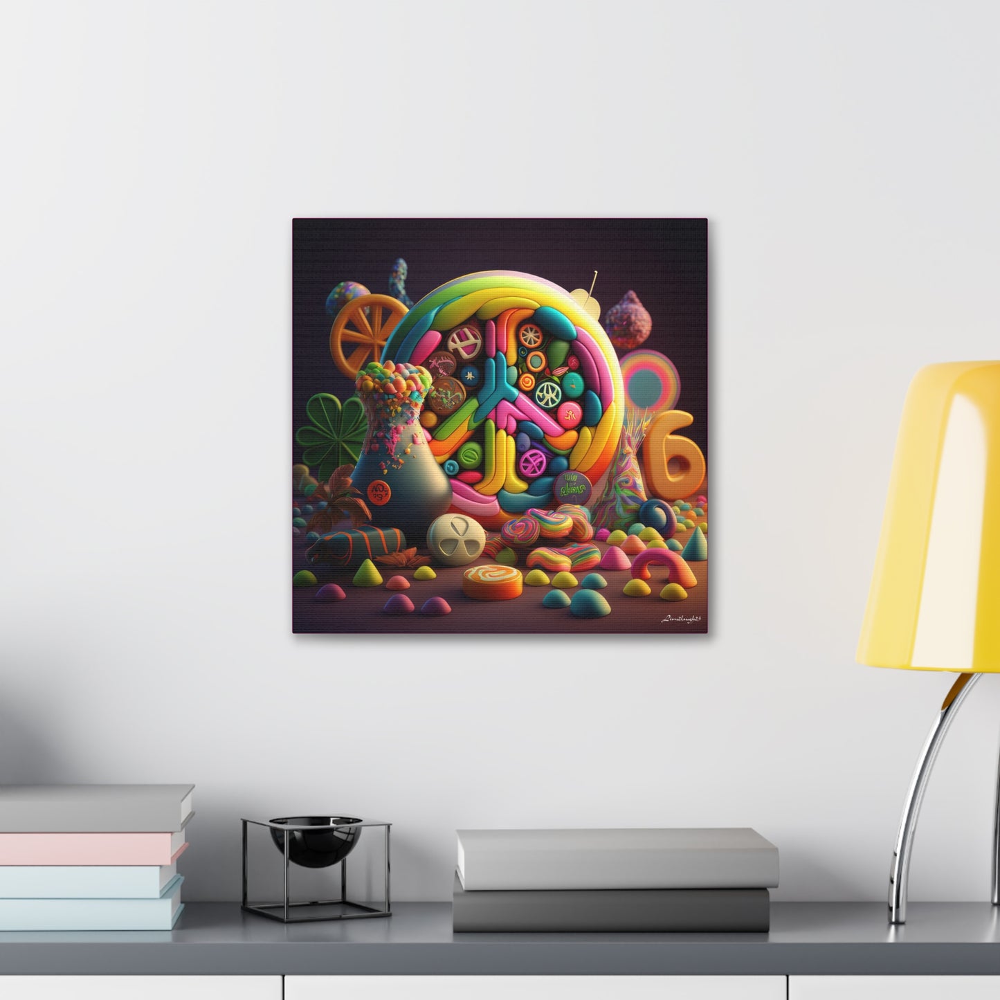 Fantastic Gummie Hippie Peace Sign 2 Canvas Gallery Wraps
