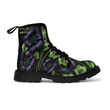 Gothic Bold & Beautiful flower floral Style 4 Women's Canvas Boots