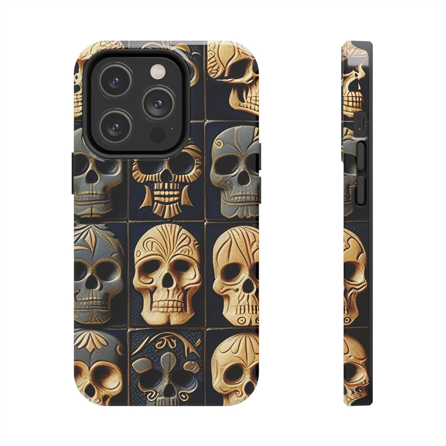 Metallic Chrome Skulls and classic Designed 17 Tough Phone Cases