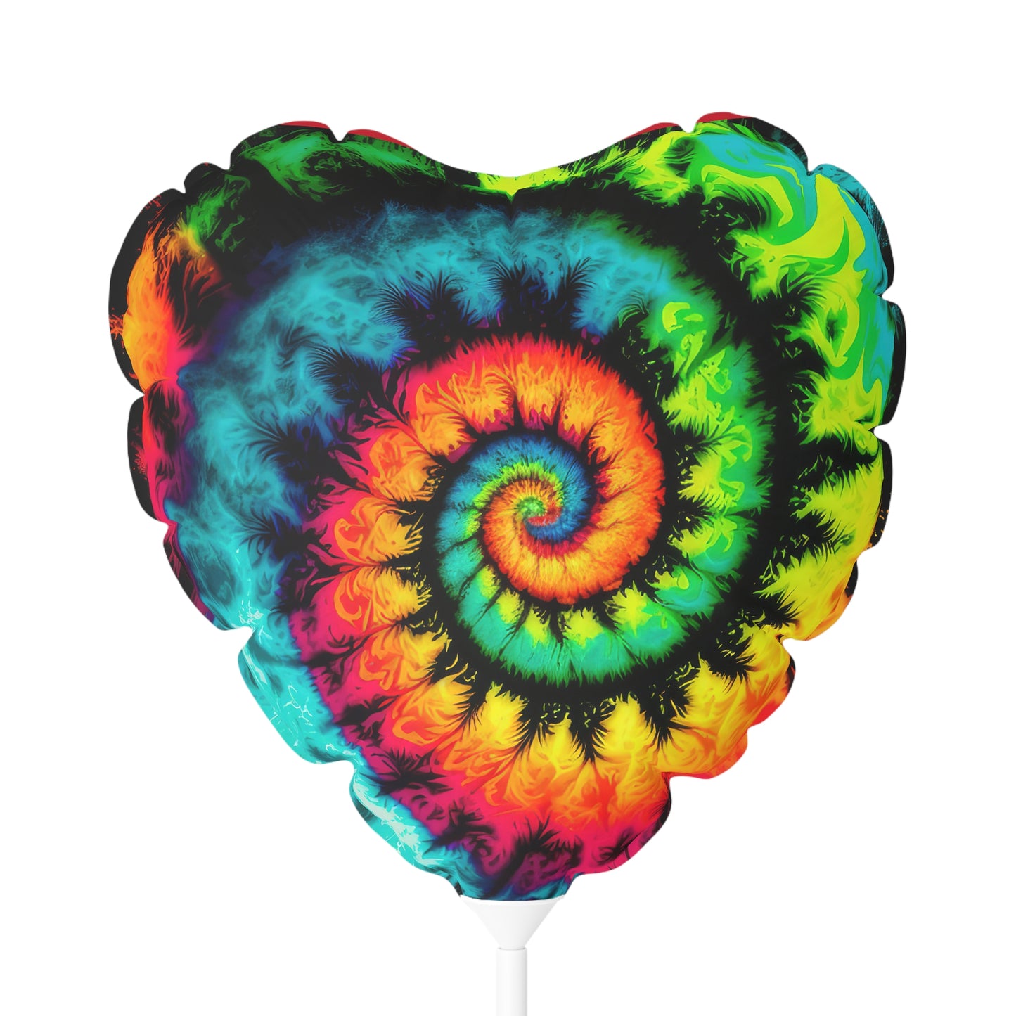 Bold And Beautiful Tie Dye Style, Red Back Balloon (Round and Heart-shaped), 11"