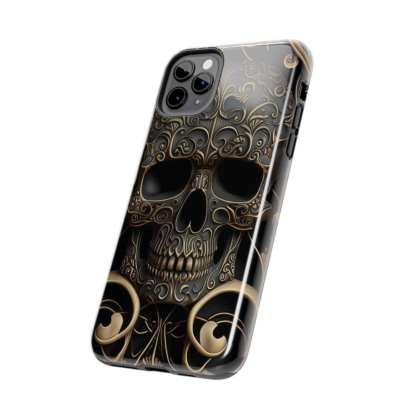 Metallic Chrome Skulls and classic Designed 2 Tough Phone Cases