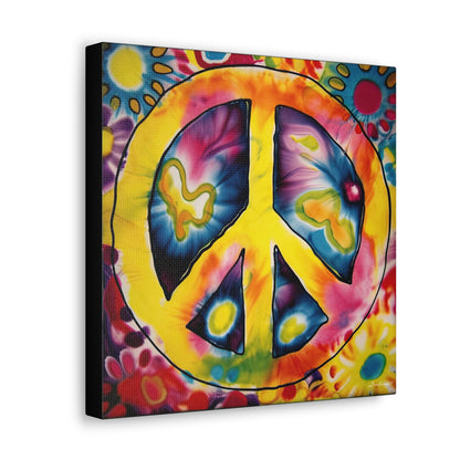 Coolio Tie Dye Hippie Peace Sign 7 Canvas Gallery Wraps