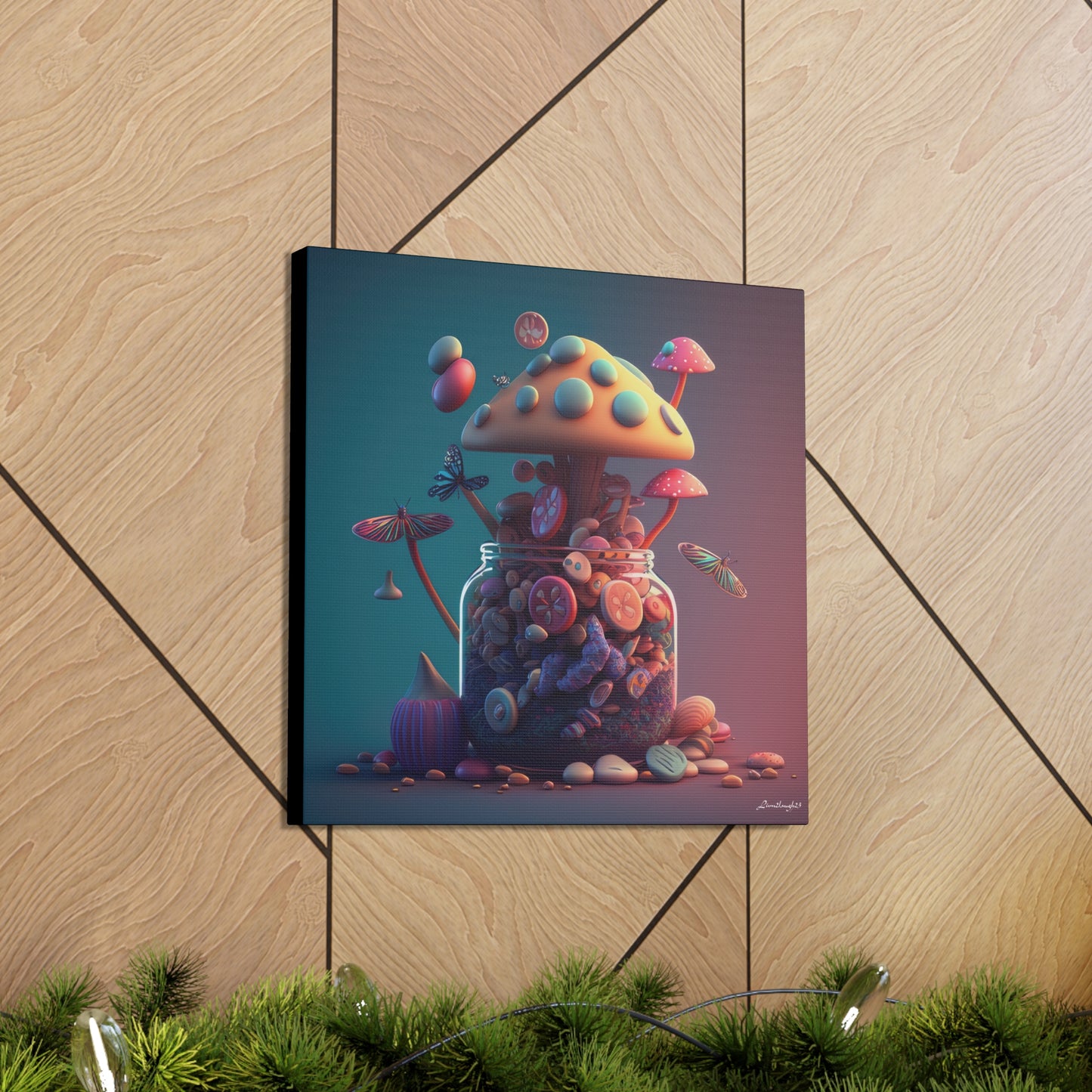 Beautiful Mushroom Luminating Colorful Bliss 10 Canvas Gallery Wraps