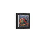 Mystic Shadows: The Enigmatic Cat, Framed Mosaic Cat Art Print — Colorful Modern Wall Canvas