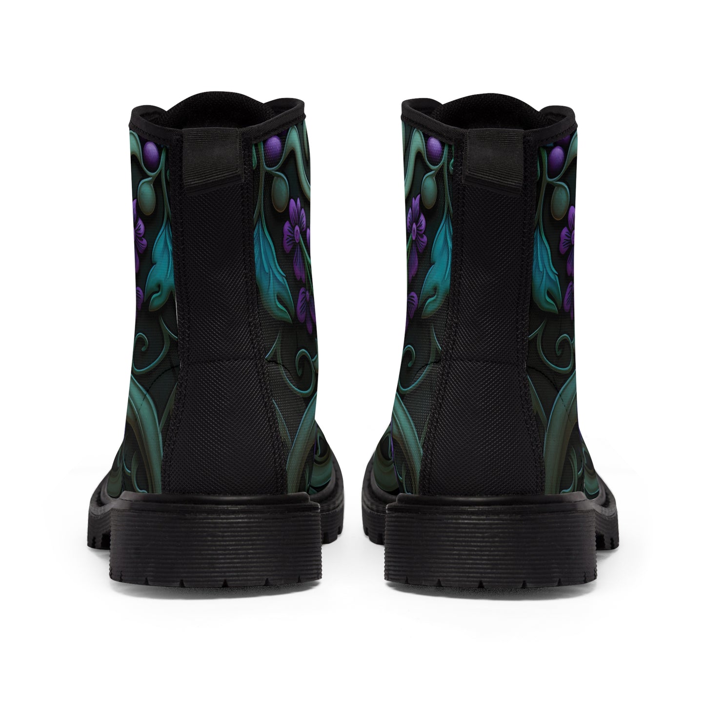 Gothic Bold & Beautiful flower floral Style 3 Women's Canvas Boots