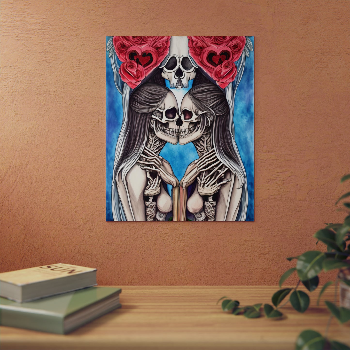 Love Shows No Time Boundaries Skulls, Image By Loewenkind Creations Aluminum Composite Panels