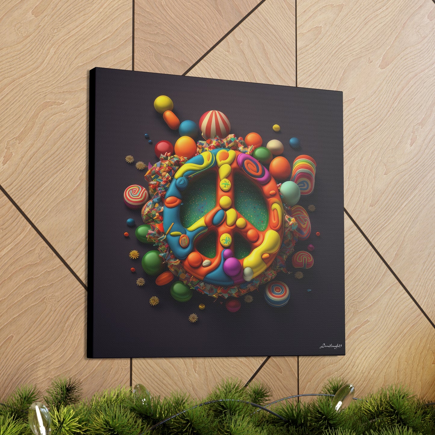 Fantastic Gummie Hippie Peace Sign 5 Canvas Gallery Wraps