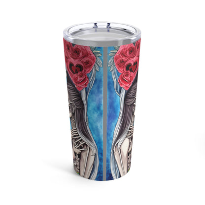 Love Shows No Time Boundaries Skulls, Image By Loewenkind Creations Tumbler 20oz