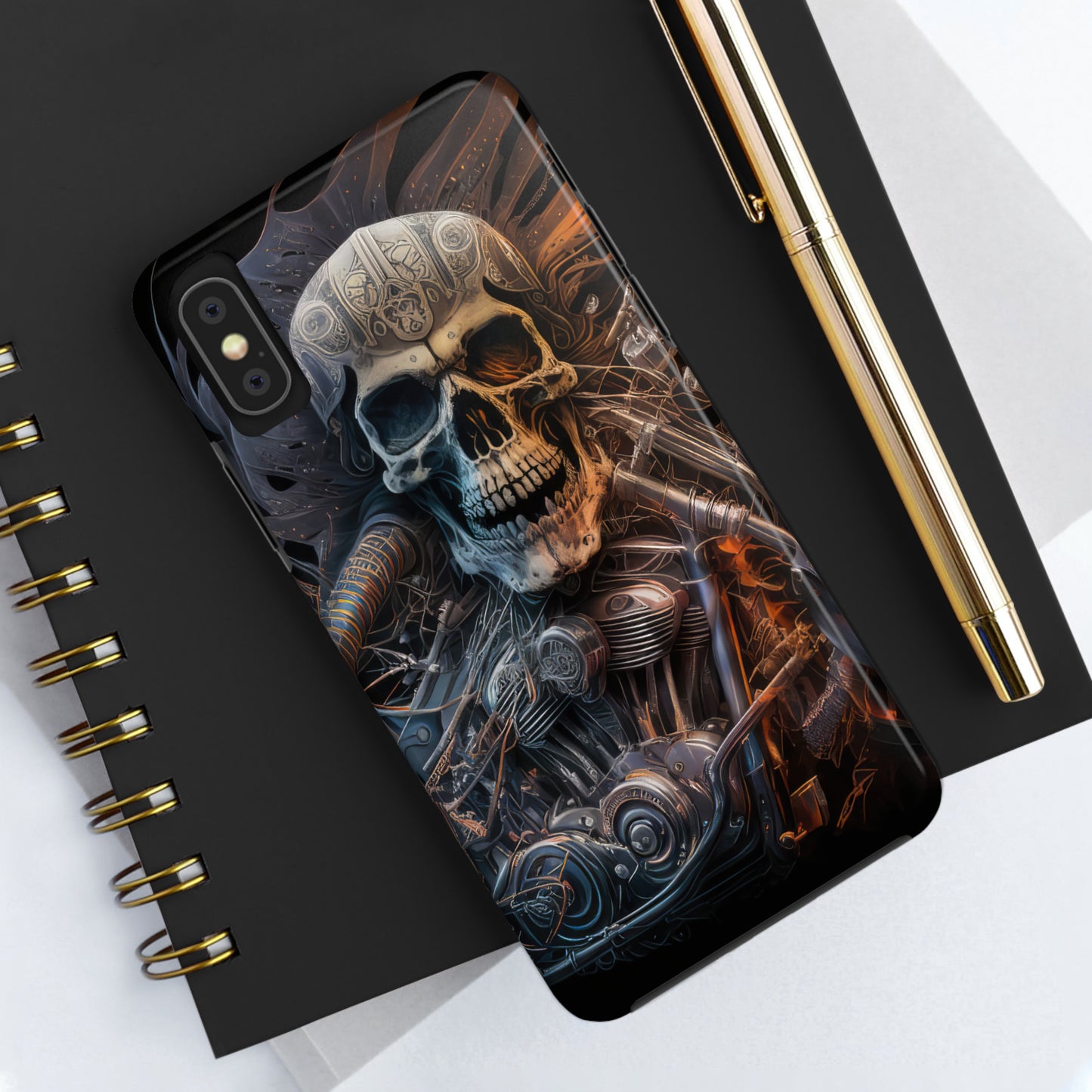 Skull Motorcycle Rider, Ready to Tear Up Road On Beautiful Bike 8 Tough Phone Cases