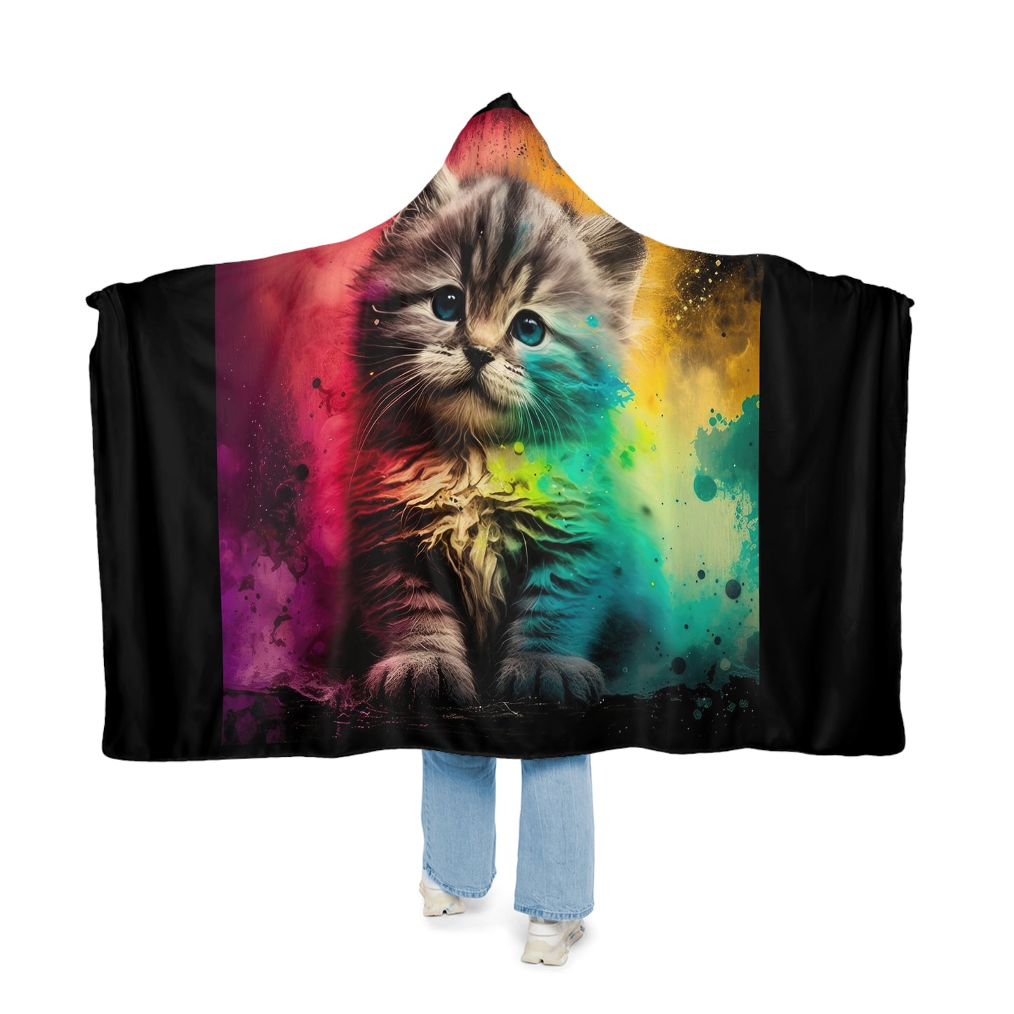 Bold And Beautiful Tie Die Cat Style One Snuggle Blanket